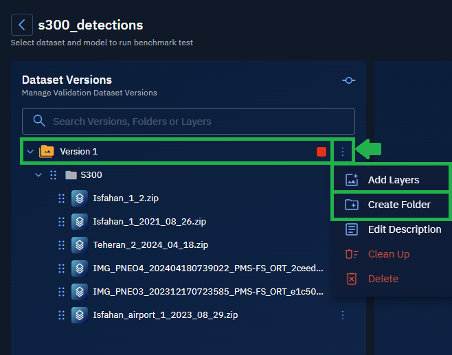 Creating a New Validation Dataset Project