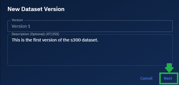 CCreating a New Dataset Version