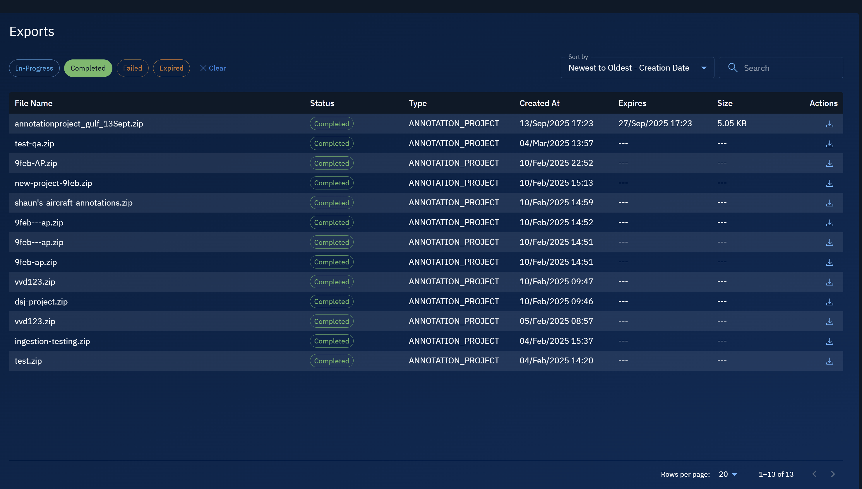 Filtering Exports