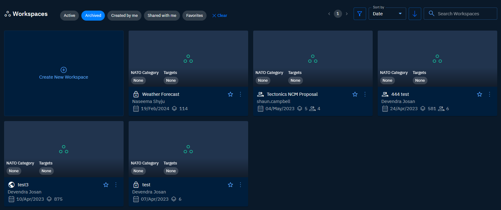 Viewing Archived Workspaces