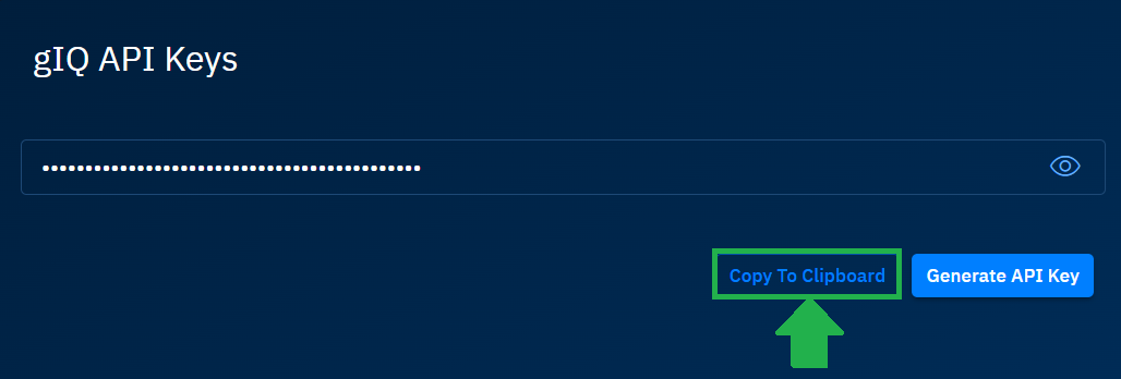 Viewing API Key